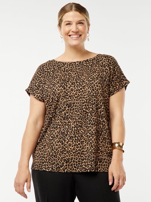 T-shirt fluide en maille gaufrée - Kiabi