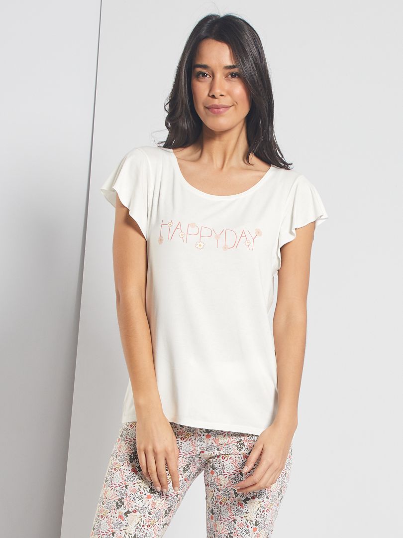 t shirt blanc fluide femme