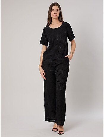 T-shirt fluide femme avec sequins 'deeluxe'