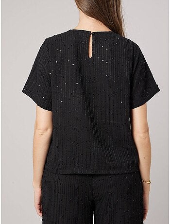 T-shirt fluide femme avec sequins 'deeluxe'