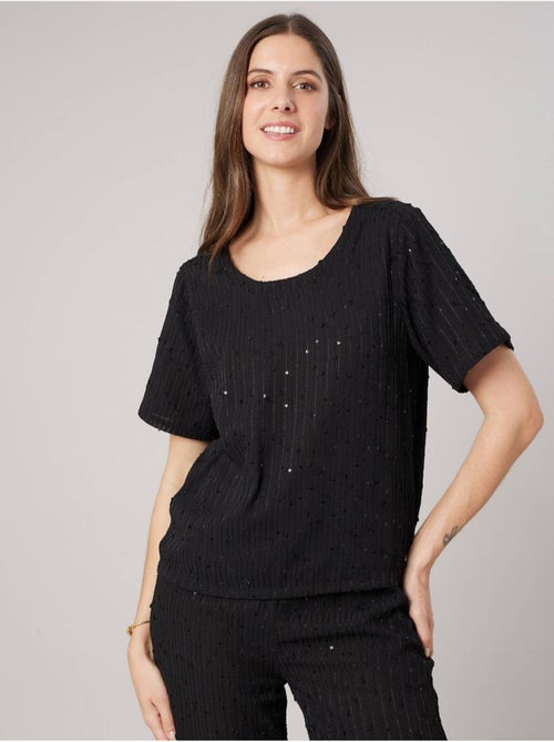 T-shirt fluide femme avec sequins 'deeluxe' - Kiabi T-shirt fluide femme avec sequins 'deeluxe' - Kiabi