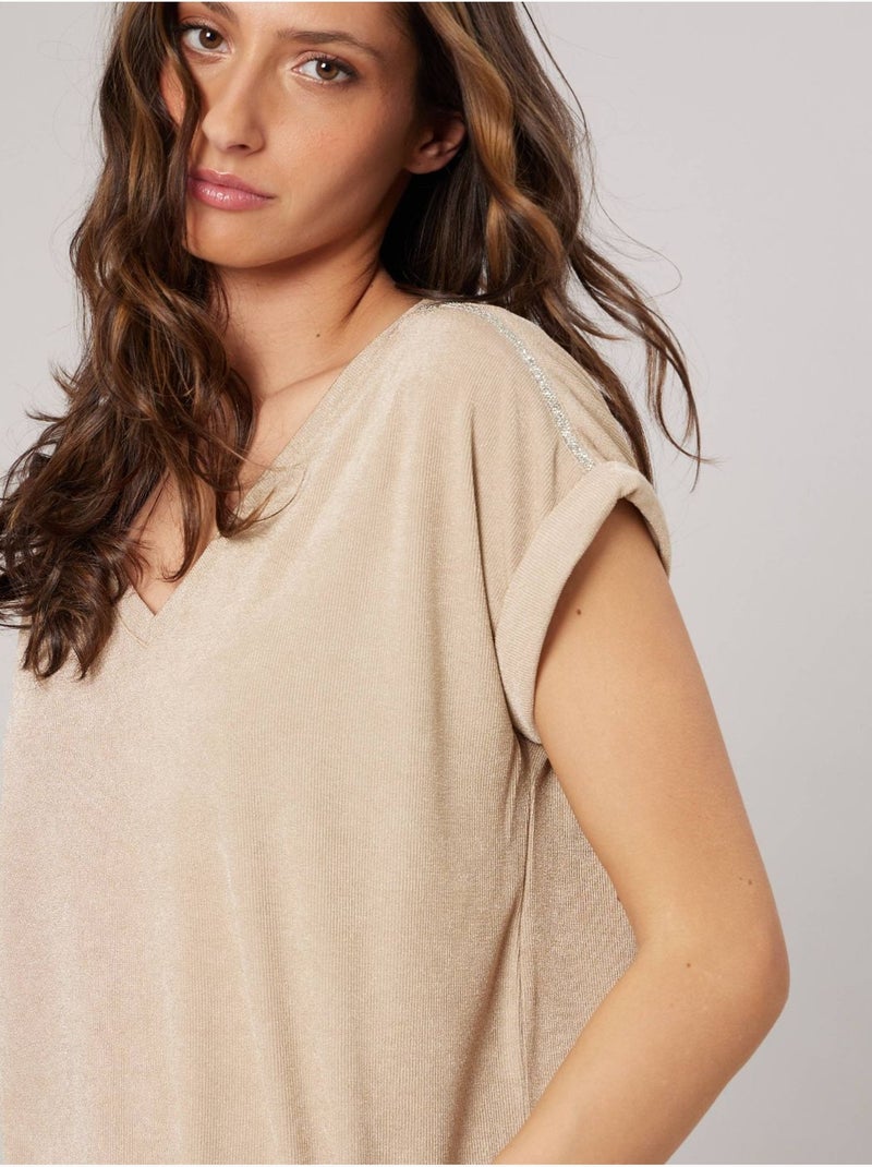 T-shirt fluide femme 'deeluxe' Beige - Kiabi