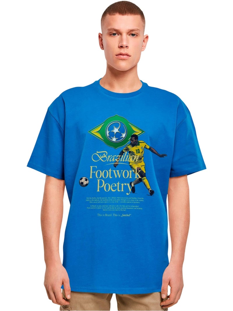 T-shirt footwork poetry - mister tee Bleu cobalt - Kiabi