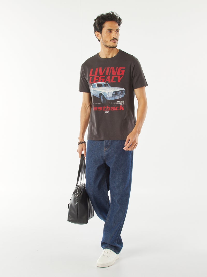 T-shirt 'Ford Mustang' manches courtes Noir - Kiabi