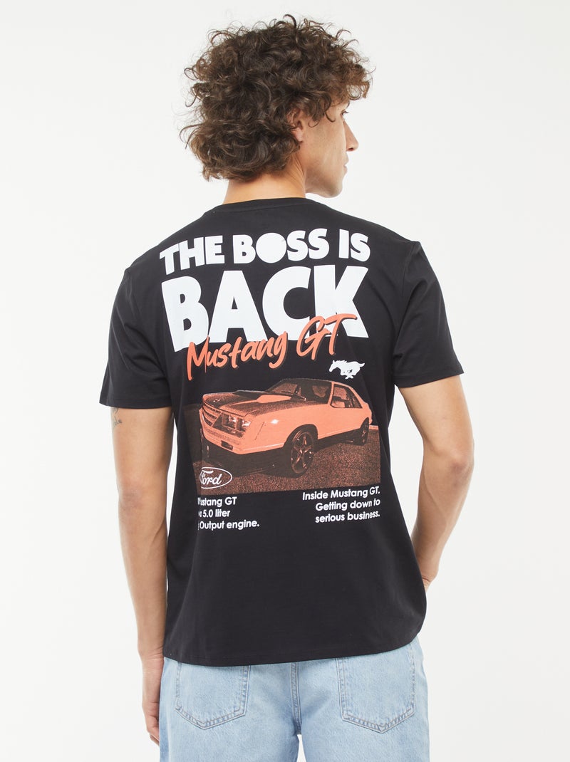 T-shirt 'Ford Mustang'  manches courtes noir - Kiabi