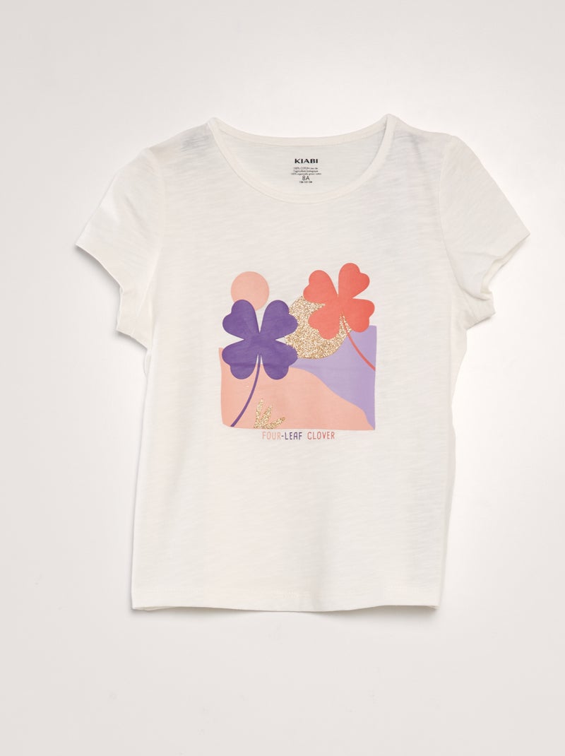T-shirt forme boxy Blanc - Kiabi