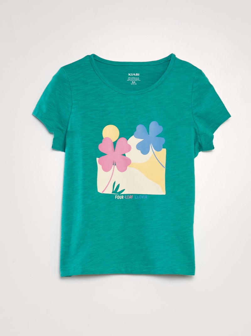 T-shirt forme boxy Vert - Kiabi