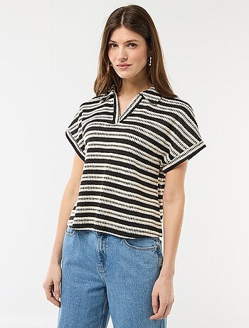 T-shirt forme polo coloré