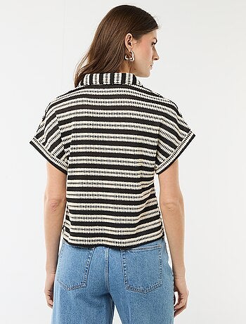 T-shirt forme polo coloré