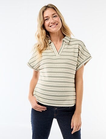 T-shirt forme polo coloré