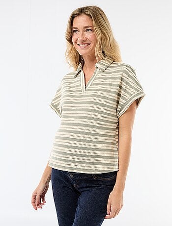 T-shirt forme polo coloré