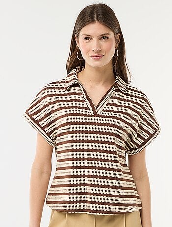 T-shirt forme polo coloré