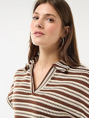 T-shirt forme polo coloré