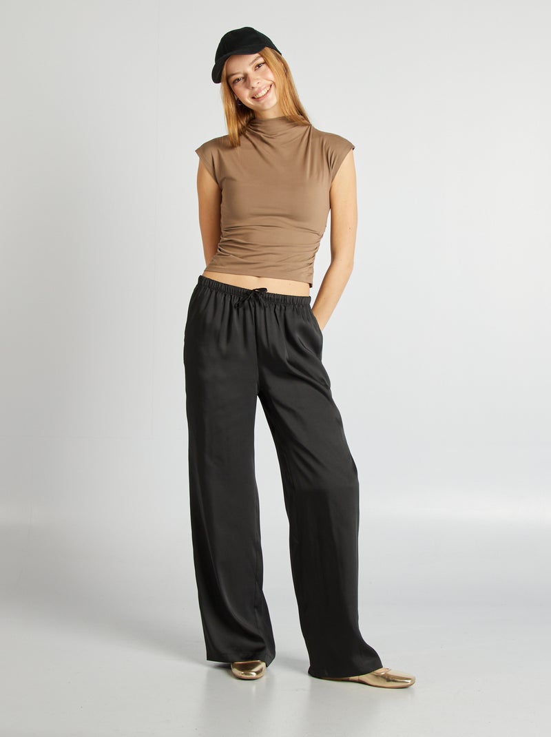 T-shirt froncé sur les côtés Beige - Kiabi