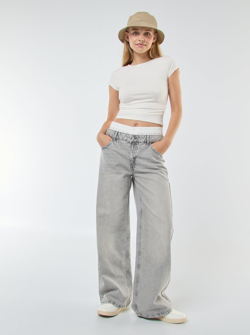 T-shirt froncé uni Blanc - Kiabi