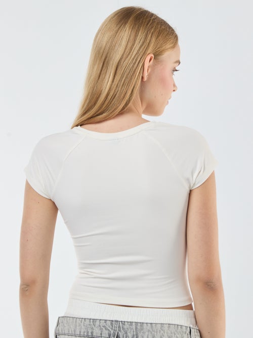 T-shirt froncé uni - Kiabi