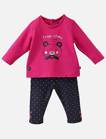 T SHIRT FUCHSIA + LEGGING ETOILÉ BERTELI