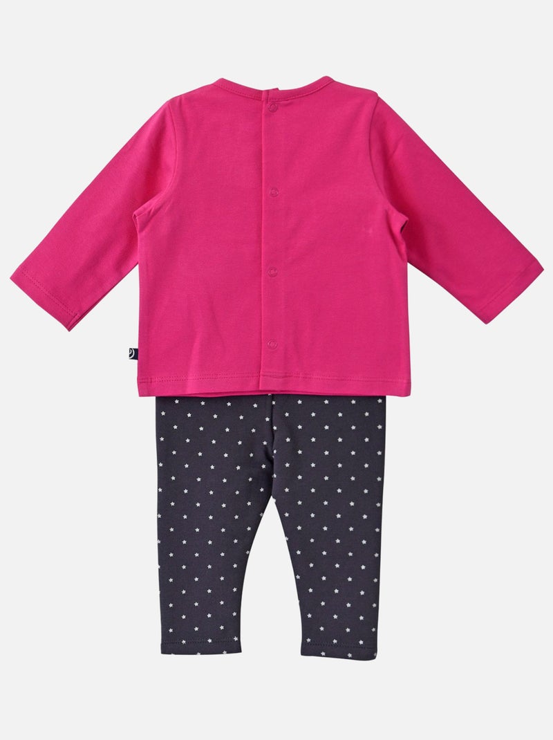 T SHIRT FUCHSIA + LEGGING ETOILÉ BERTELI Gris - Kiabi