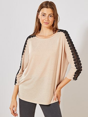 T-shirt galon dentelle - Kiabi