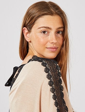 T-shirt galon dentelle - Kiabi