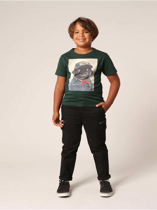T-shirt garçon 100 % coton avec imprimé chien aspect denim et casquette DEELUXE 'Deeluxe' - Kiabi