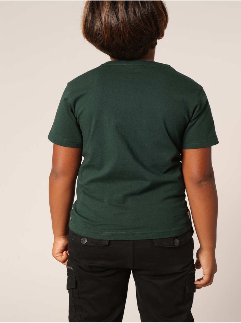 T-shirt garçon 100 % coton avec imprimé chien aspect denim et casquette DEELUXE 'Deeluxe' Bleu canard - Kiabi