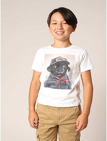 T-shirt garçon 100 % coton avec imprimé chien aspect denim et casquette DEELUXE 'Deeluxe'