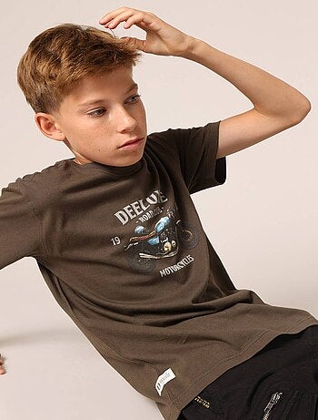 T-shirt garçon 100% coton avec imprimé moto style old school
'Deeluxe'