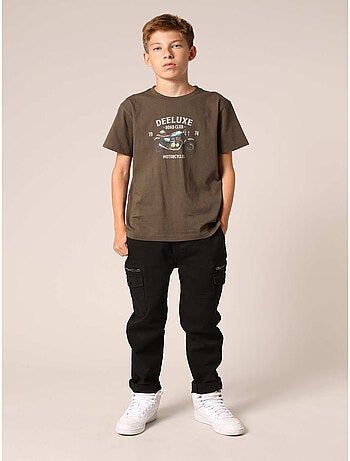 T-shirt garçon 100% coton avec imprimé moto style old school
'Deeluxe'