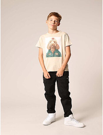 T-shirt garçon 100 % coton imprimé amusant 'Deeluxe'