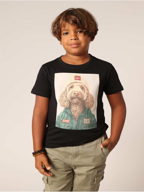 T-shirt garçon 100 % coton imprimé amusant 'Deeluxe' - Kiabi