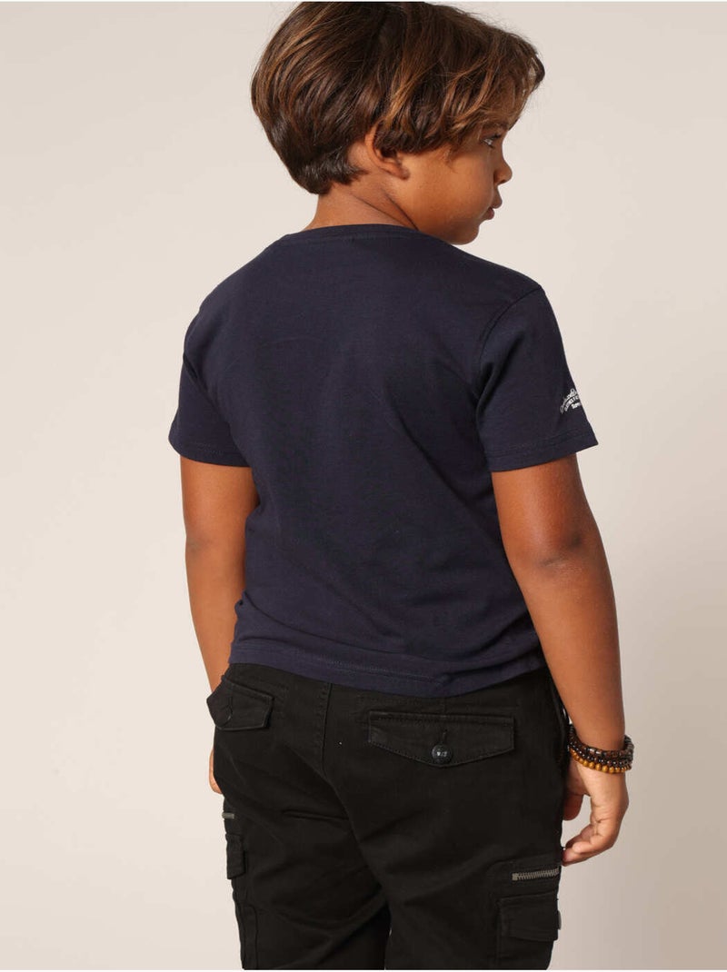 T-shirt garçon 100 % coton, style vintage avec imprimé camionnette 'Deeluxe' Bleu nuit - Kiabi