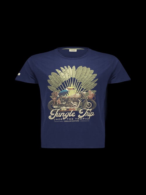 T-shirt garçon à col rond avec imprimé original sur le devant 'Deeluxe' - Kiabi
