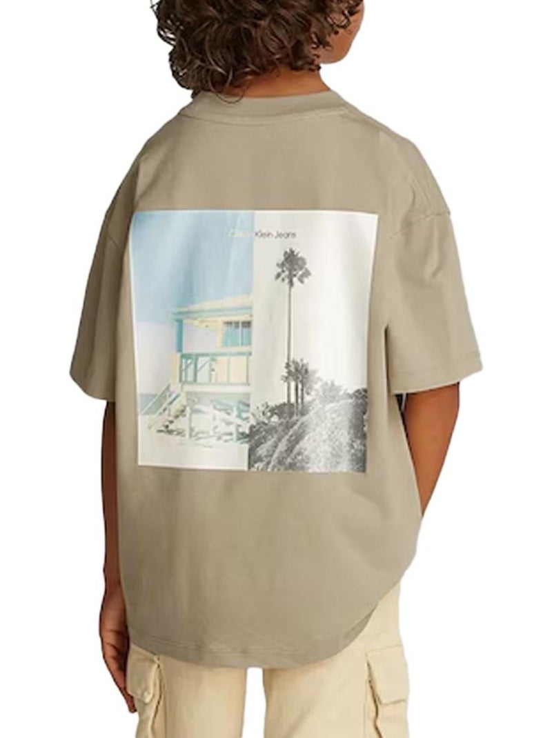 T-shirt garçon calvin klein jeans Marron cappuccino - Kiabi