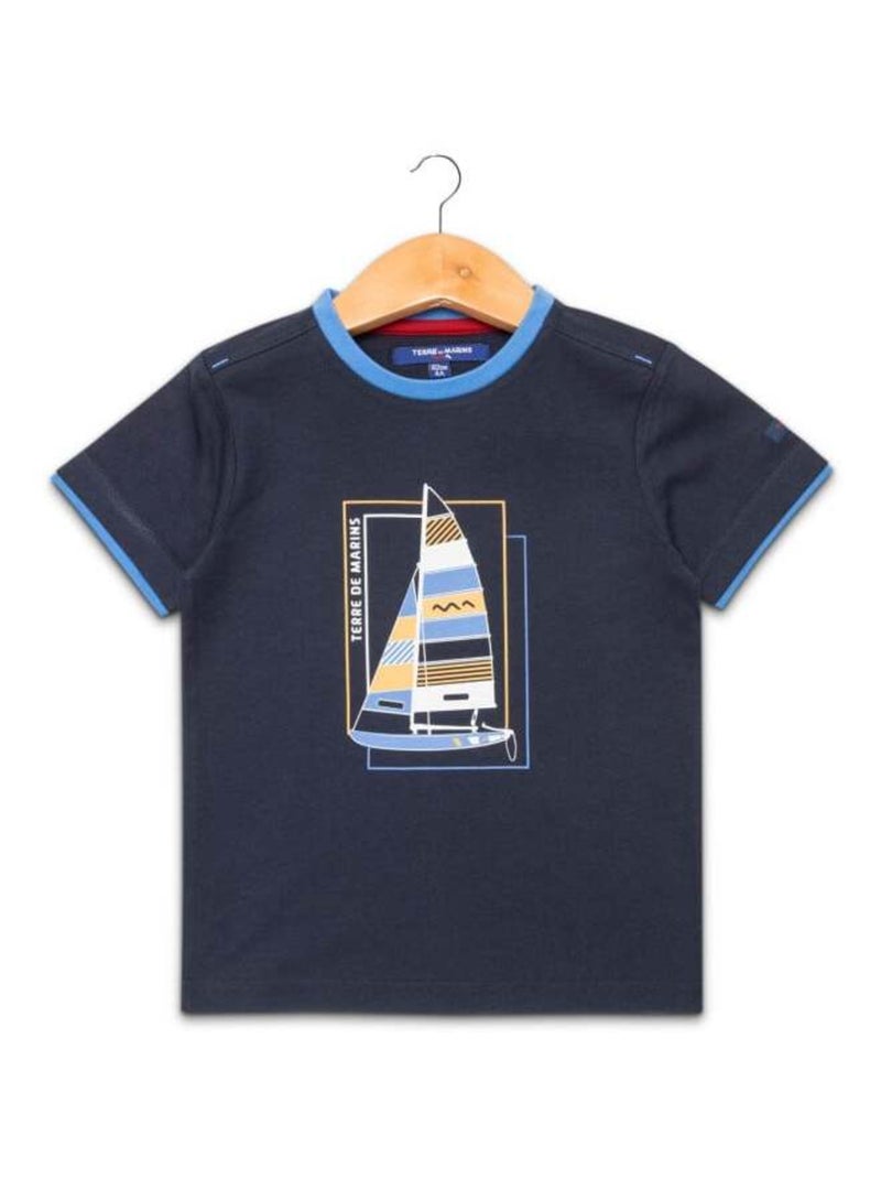 T-shirt Garçon col rond bleu marine Bleu marine - Kiabi