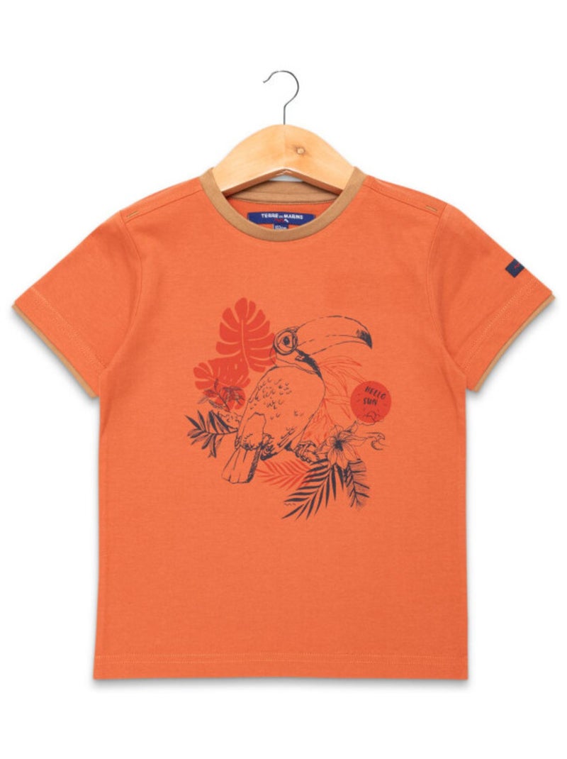 T-shirt Garçon col rond orange Orange - Kiabi