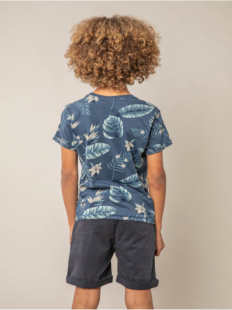 T-shirt garçon coton 'Deeluxe' Bleu foncé - Kiabi