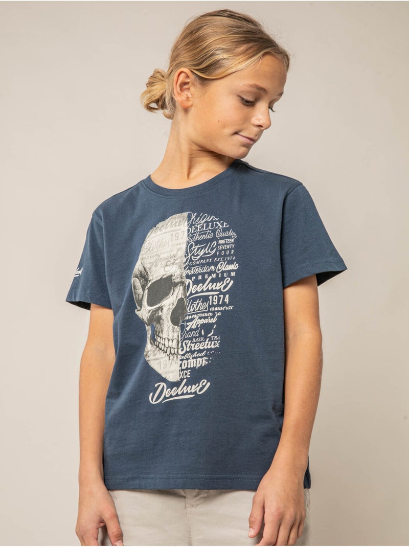 T-shirt garçon coton 'Deeluxe' Bleu foncé - Kiabi