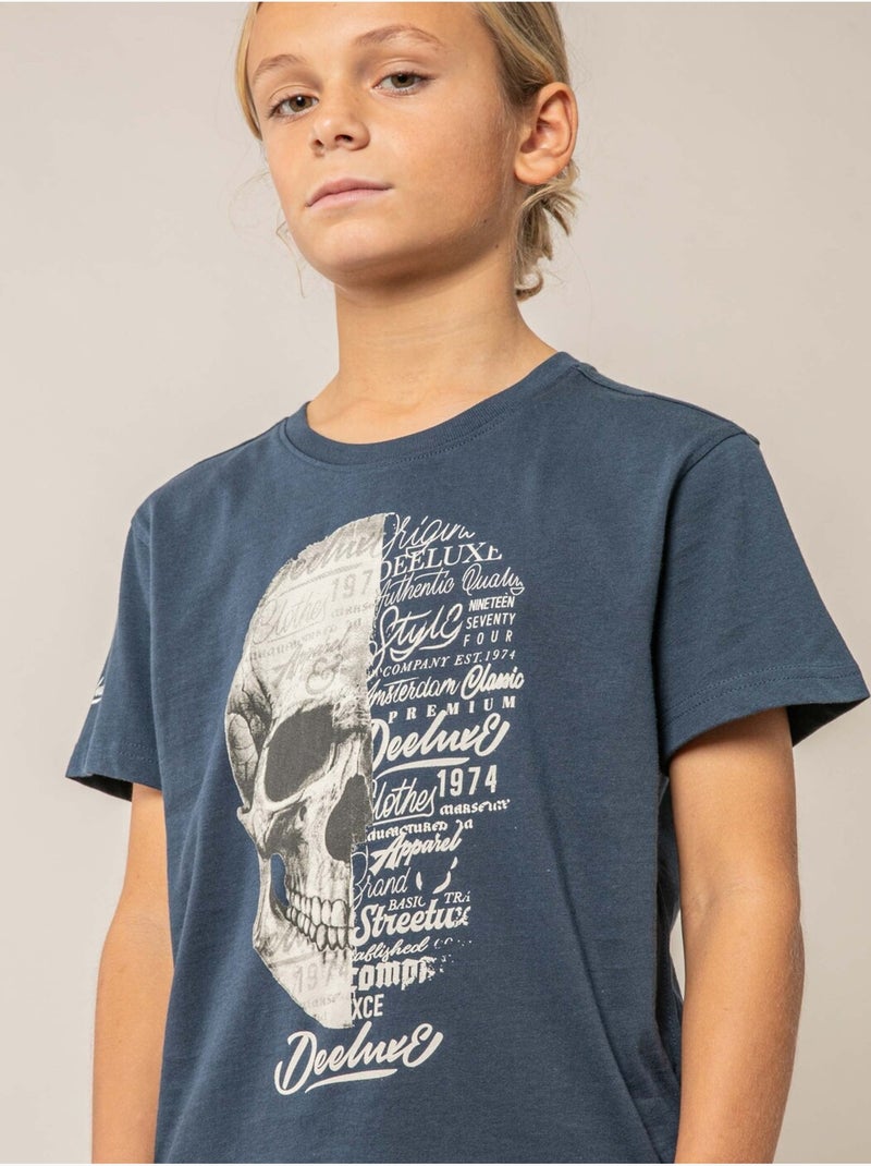 T-shirt garçon coton 'Deeluxe' Bleu foncé - Kiabi