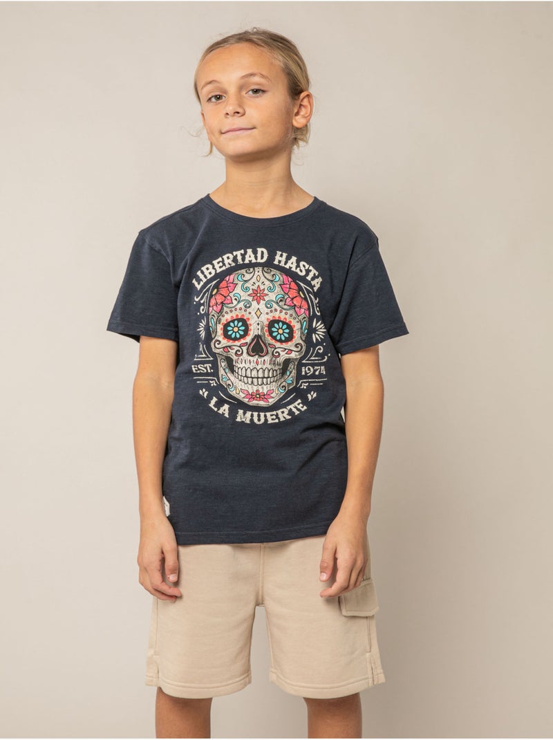 T-shirt garçon coton 'Deeluxe' Bleu marine - Kiabi