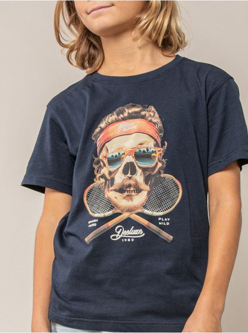 T-shirt garçon coton 'Deeluxe' Bleu marine - Kiabi