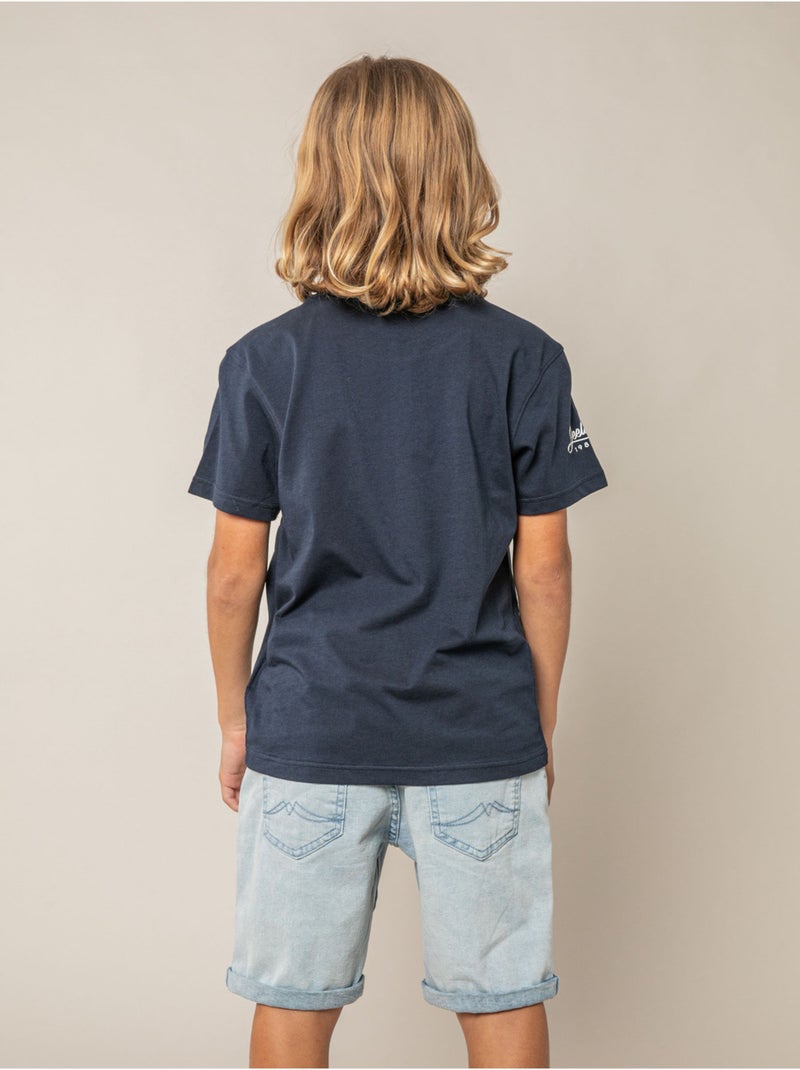 T-shirt garçon coton 'Deeluxe' Bleu marine - Kiabi