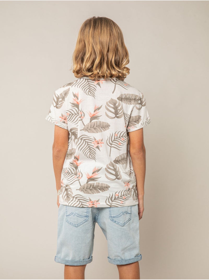 T-shirt garçon coton 'Deeluxe' Ecru - Kiabi