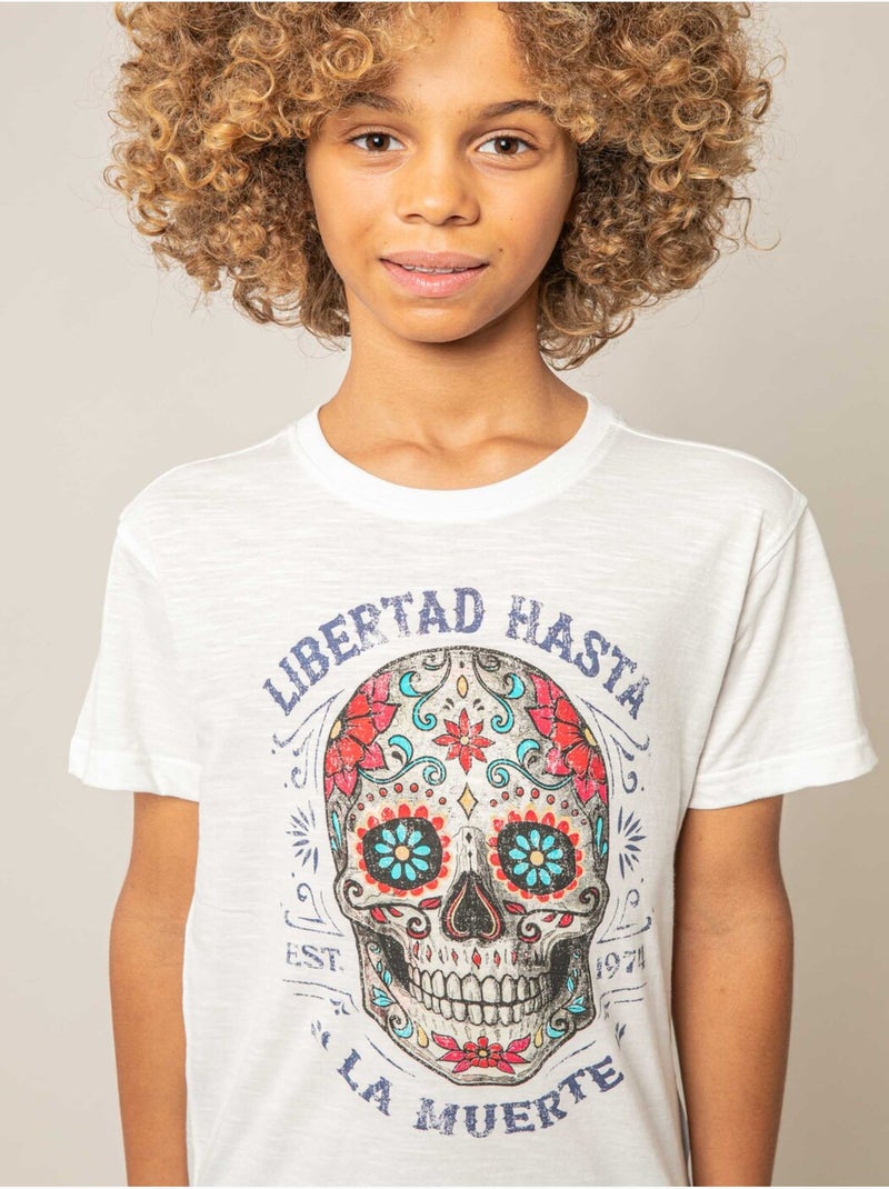 T-shirt garçon coton 'Deeluxe' Ecru - Kiabi