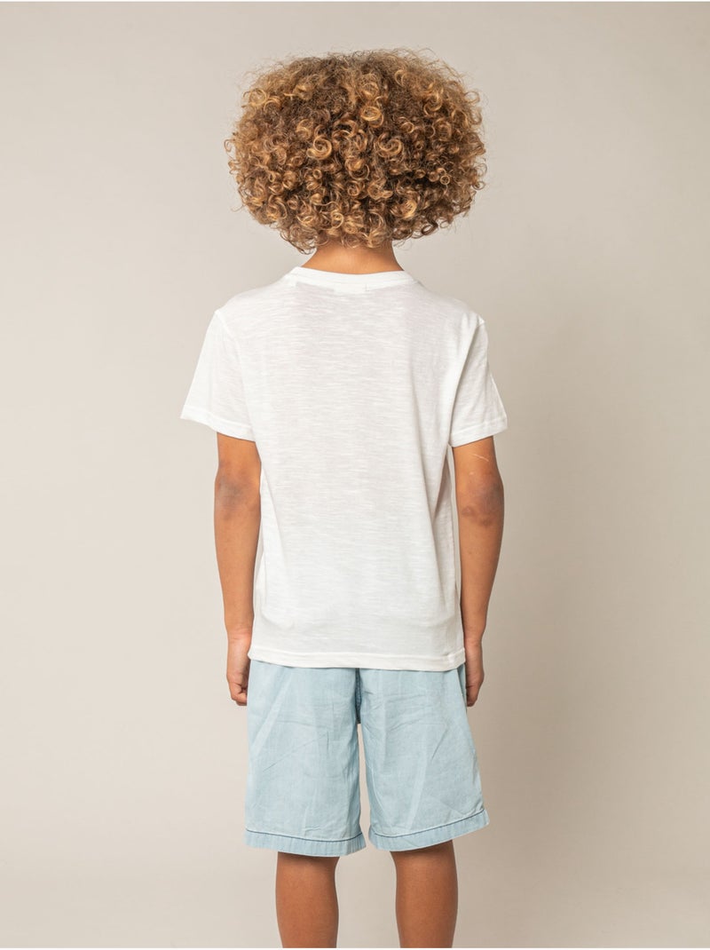 T-shirt garçon coton 'Deeluxe' Ecru - Kiabi