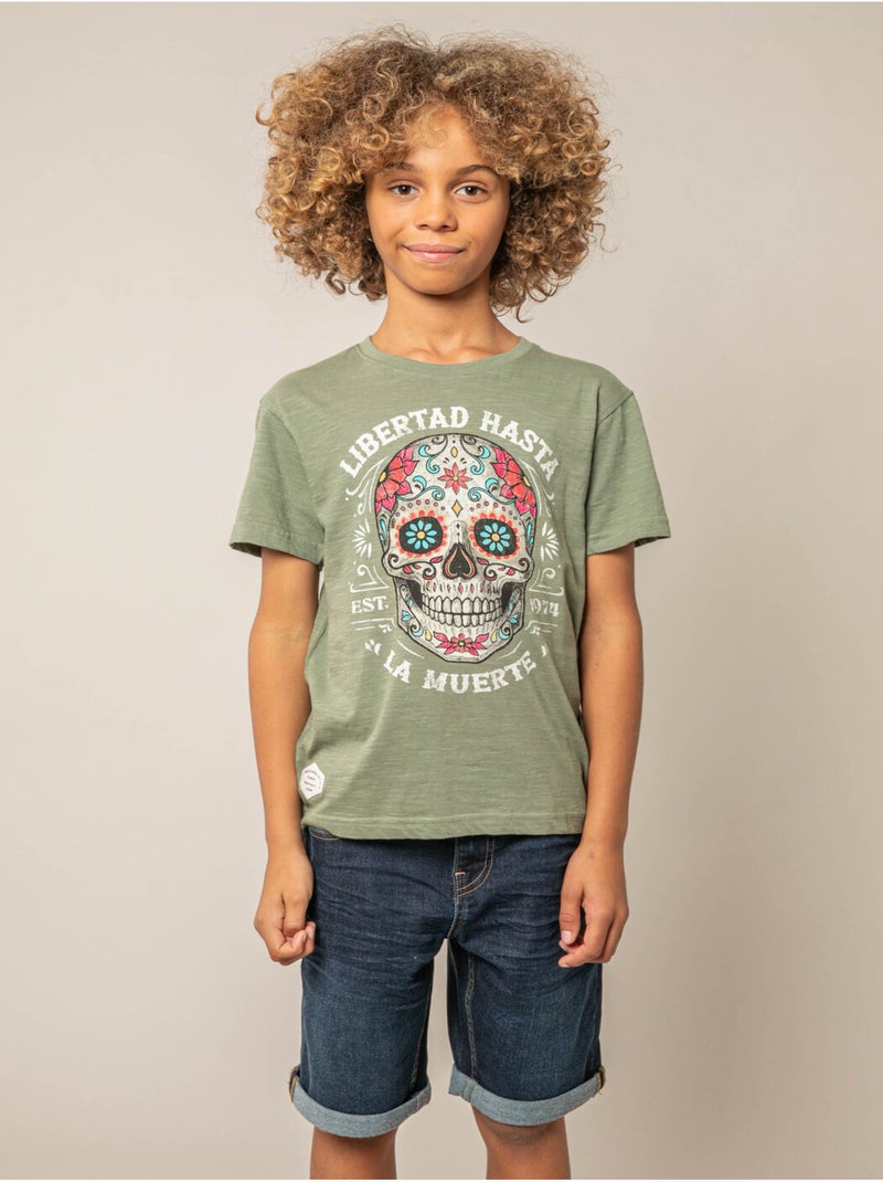 T-shirt garçon coton 'Deeluxe' Vert chèvrefeuille - Kiabi