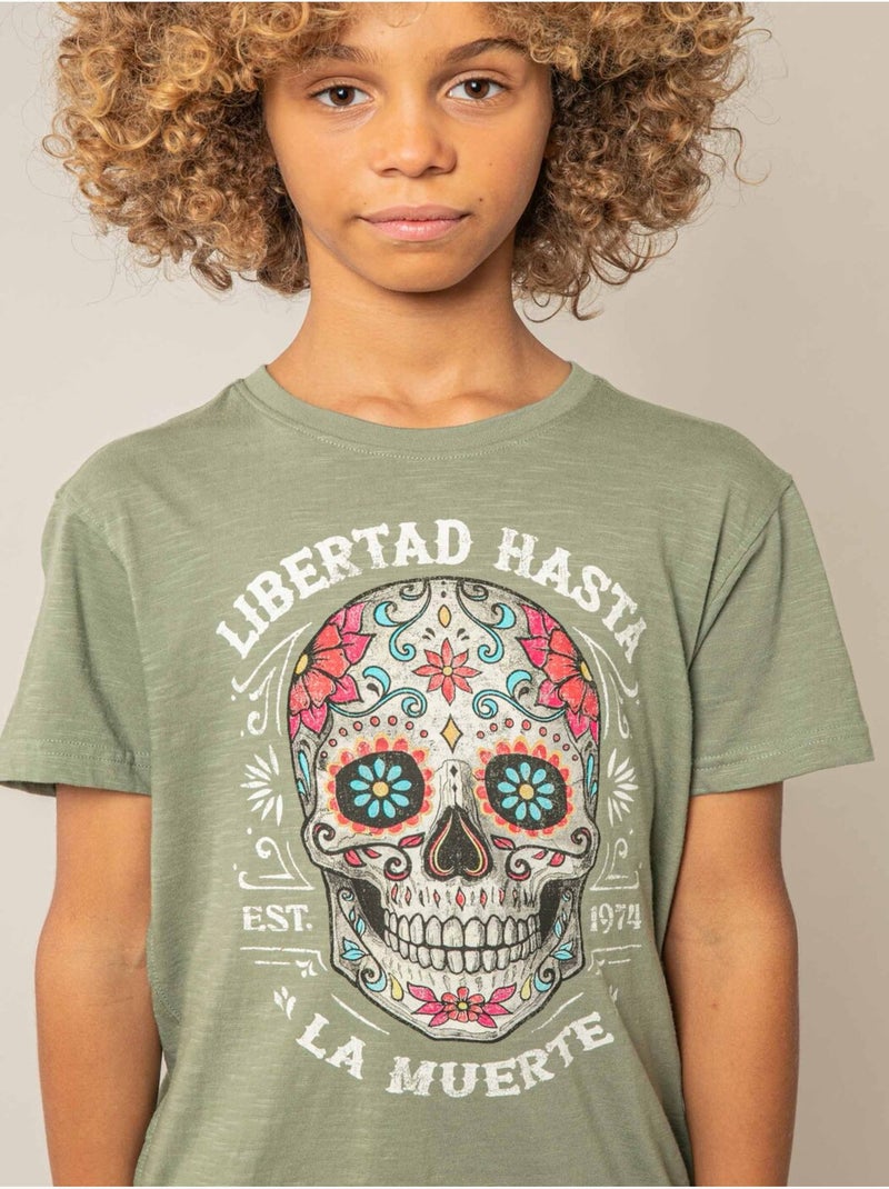 T-shirt garçon coton 'Deeluxe' Vert chèvrefeuille - Kiabi