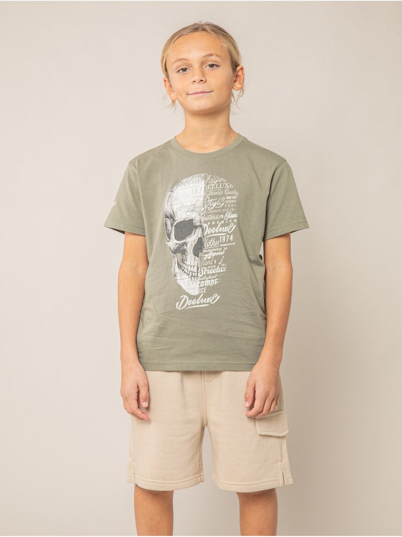 T-shirt garçon coton 'Deeluxe' Vert kaki clair - Kiabi