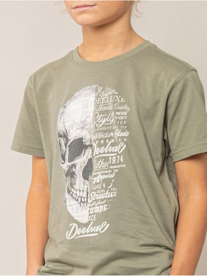 T-shirt garçon coton 'Deeluxe' Vert kaki clair - Kiabi
