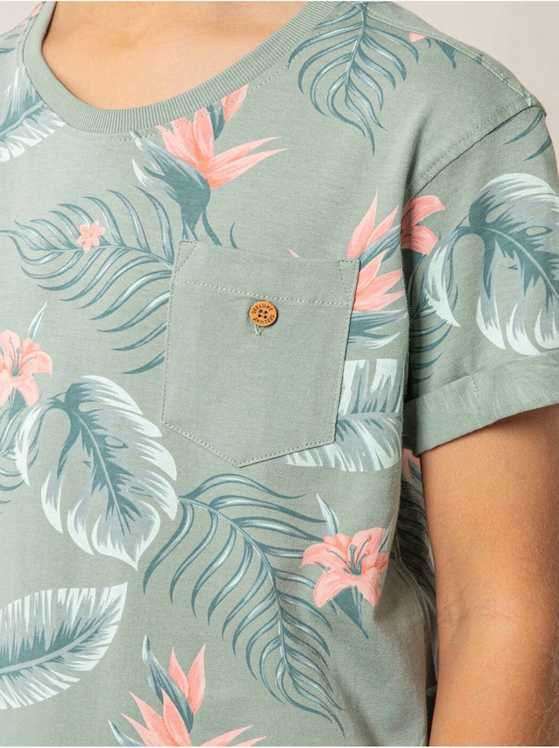 T-shirt garçon coton 'Deeluxe' Vert tilleul - Kiabi